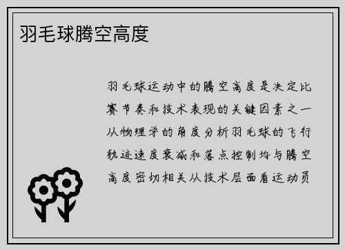 羽毛球腾空高度